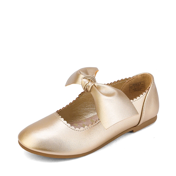 Girl's Mary Jane Bow Ballerina Flats - GOLD -  0